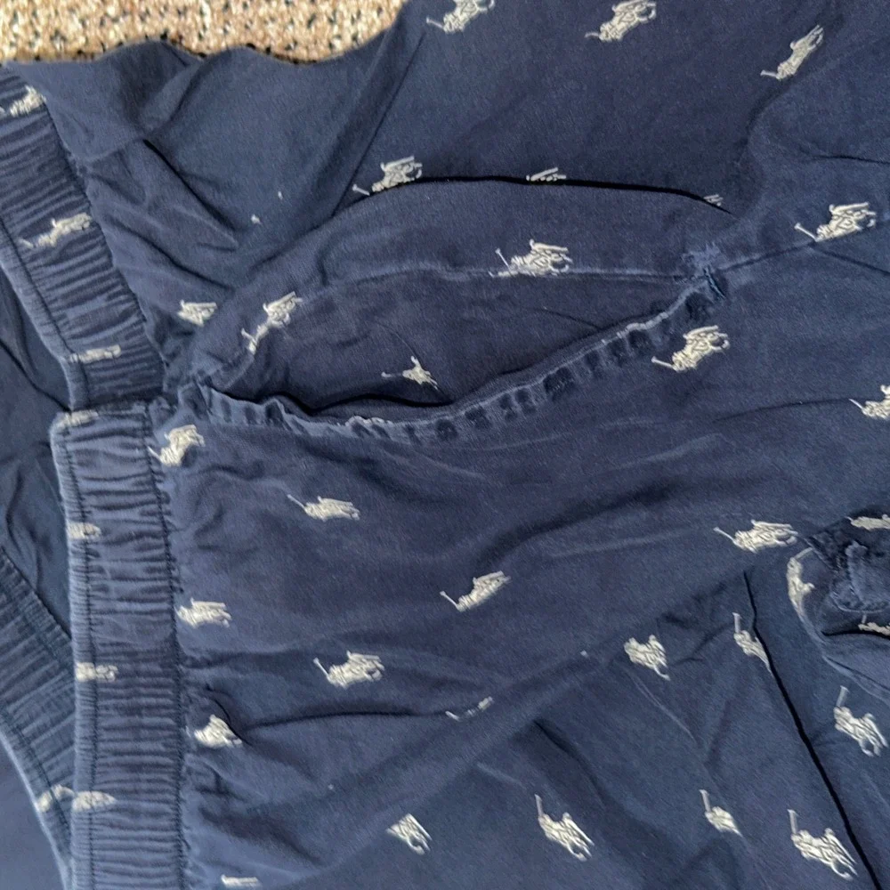 Polo Ralph Lauren Mens Navy Blue All Over Pony Print Pajama Sleep Pants Large